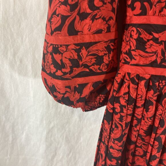 Vintage Dress Boutique Floral Pattern Pretty Gothic Romantic 80s Western D4 - Picture 10 of 16
